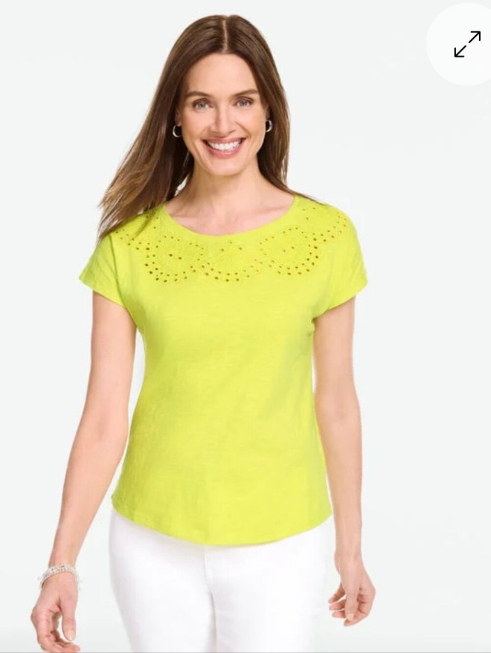 Talbots Eyelet Seashell Tee PS